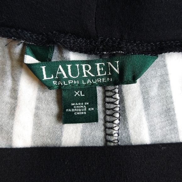 Lauren Ralph Lauren White Black Vertical Stripe Pull On Wide Leg Pants Modern - Picture 6 of 9
